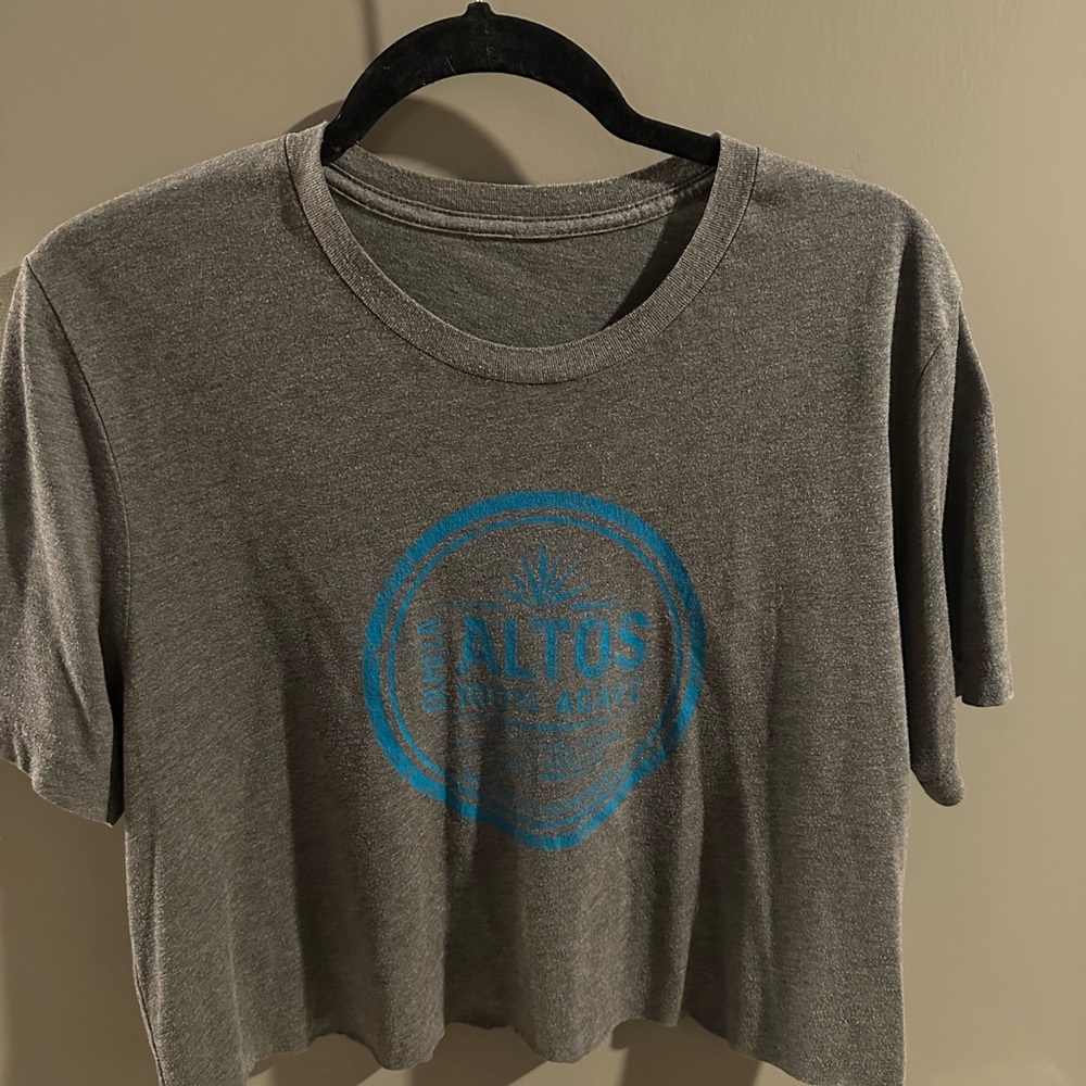 Gray Altos Tequila Graphic Crop Top
